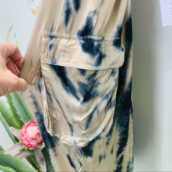 Young Fabulous & Broke Tie Dye Satin Ankle Pants Joggers Cargo Pants Medium - Picture 6 of 14